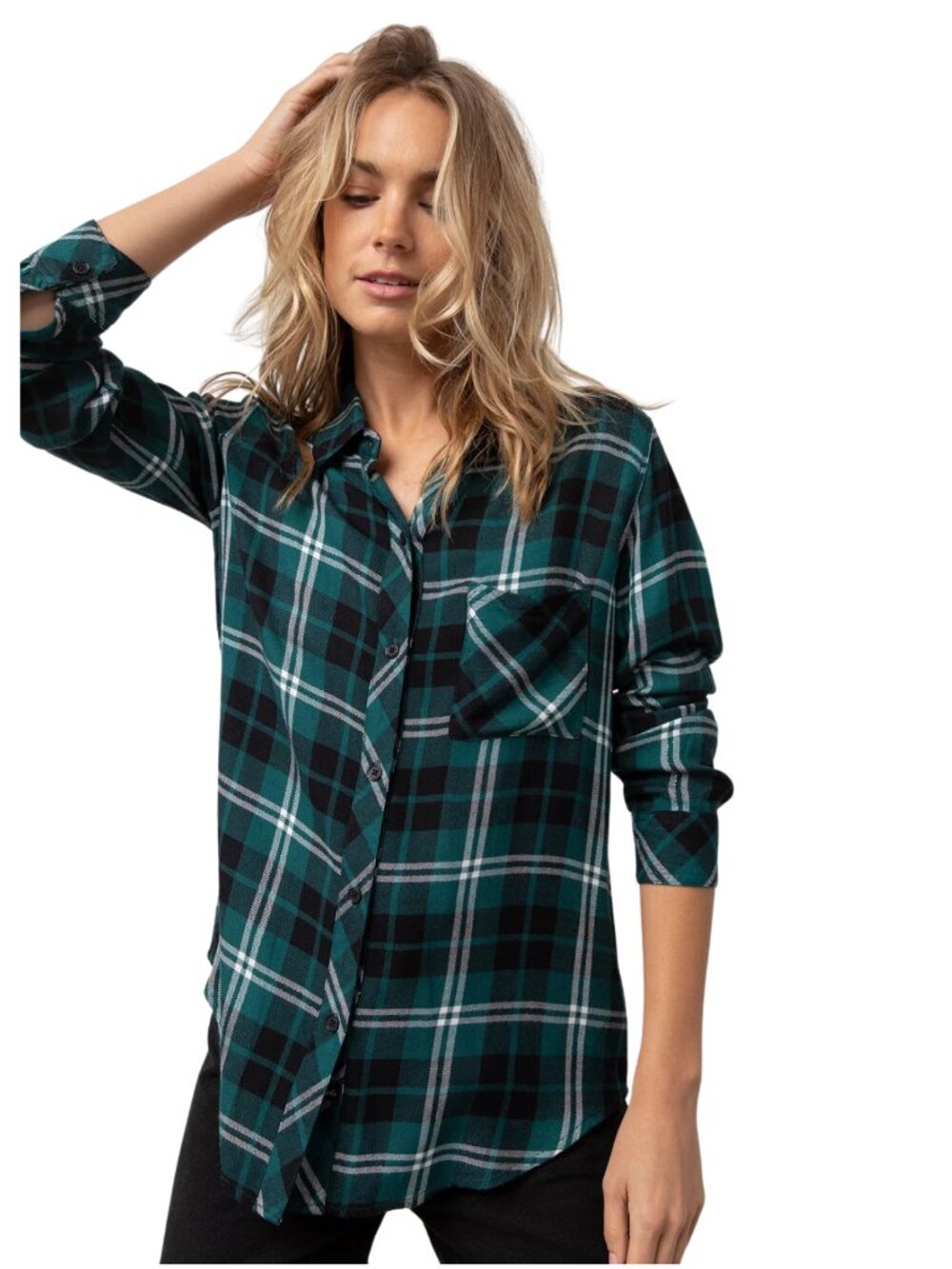 Rails Hunter Green Forest Plaid Button Down Shirt Size XS